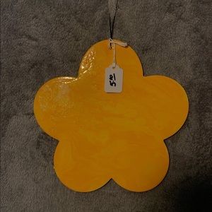 Acrylic pour on a wooded flower